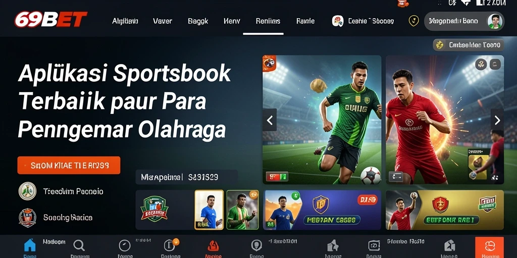 Tampilan antarmuka aplikasi Sportsbook 69BET yang user-friendly.