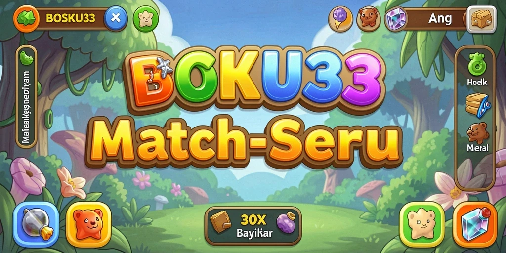 Screenshot gameplay BOSKU33 menampilkan kombinasi warna cerah dan efek menarik.