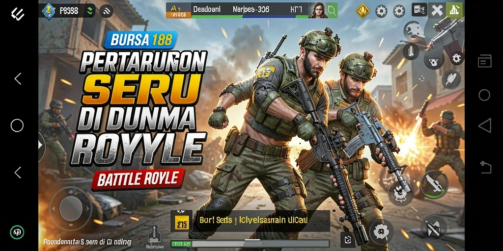 Screenshot menampilkan momen seru dalam gameplay Battle Royale BURSA188.