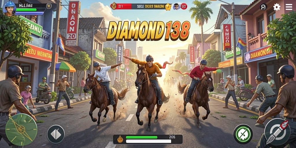 Screenshot gameplay DIAMOND138 dengan balapan yang penuh aksi.