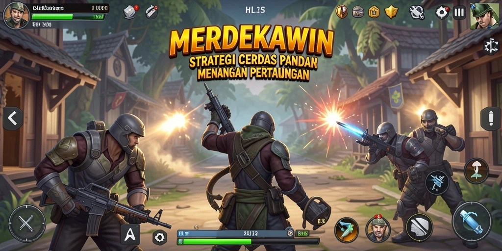 Gameplay intens di MERDEKAWIN dengan strategi yang memikat.