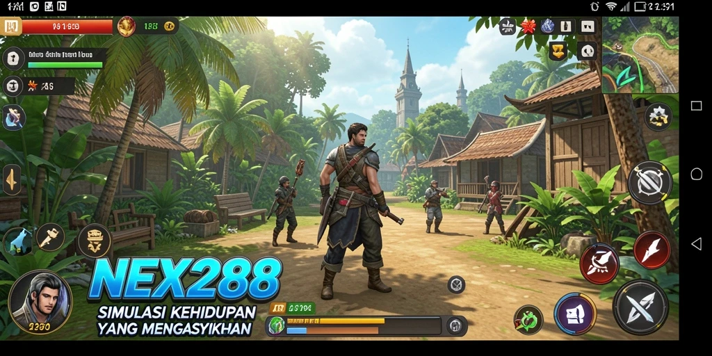 Tangkapan layar gameplay NEX288 menunjukkan aksi simulasi kehidupan yang mendalam.