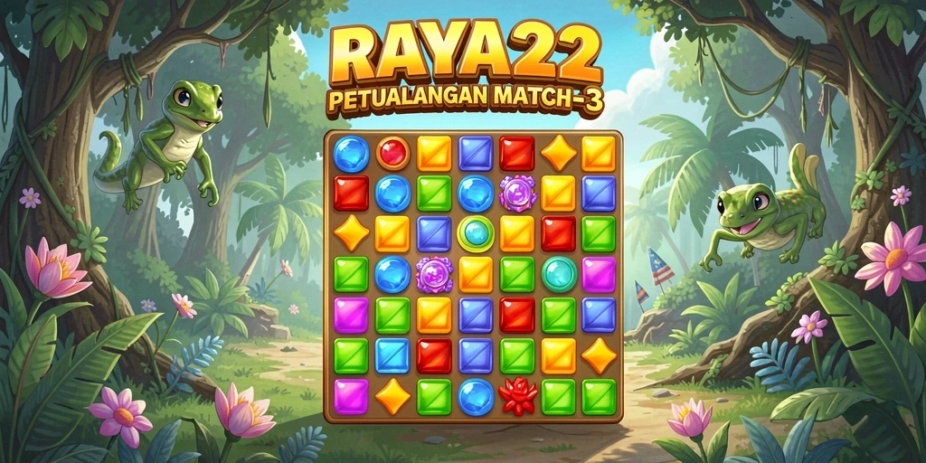 Tampilan gameplay seru dari RAYA22 dalam genre Match-3.